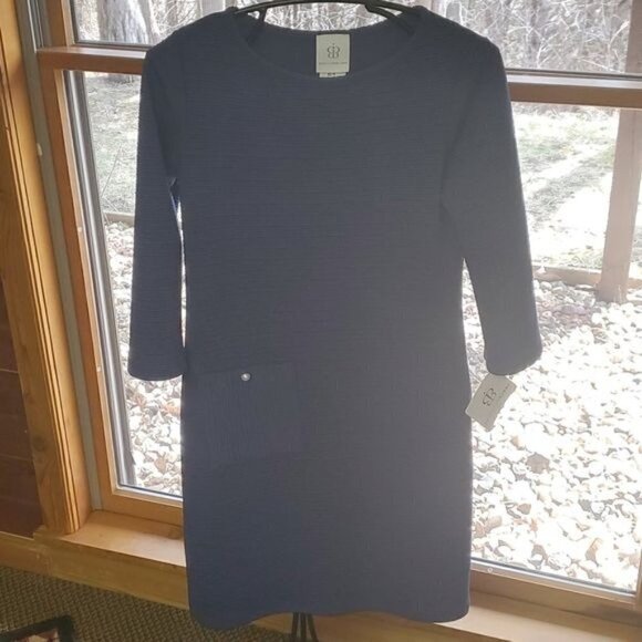 Papillon Blanc Blue Long Sleeve Unique Bubbled Event Sz. XS Dress - Picture 3 of 9